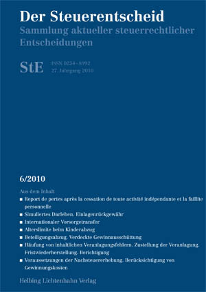 Der Steuerentscheid 3/2011