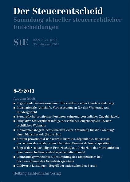 Der Steuerentscheid 8-9/2013