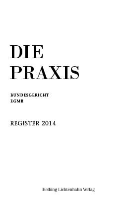 Die Praxis - Register 2014