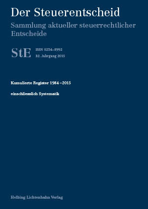 Der Steuerentscheid - kumulierte Register 1984-2015