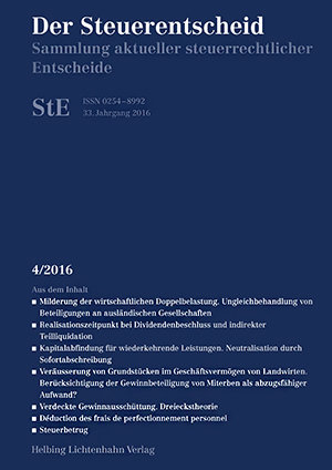 Der Steuerentscheid 04/2016