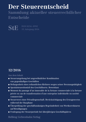 Der Steuerentscheid 12/2016