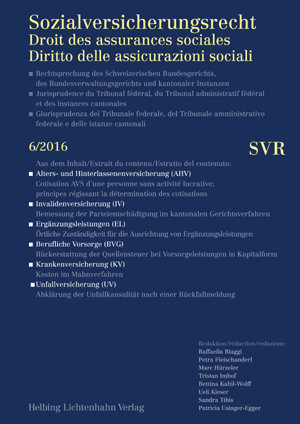 Sozialversicherungsrecht - Rechtsprechung 6/2016