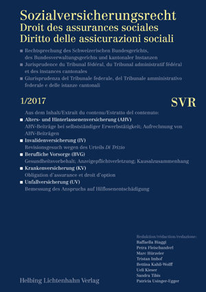 Sozialversicherungsrecht - Rechtsprechung 1/2017