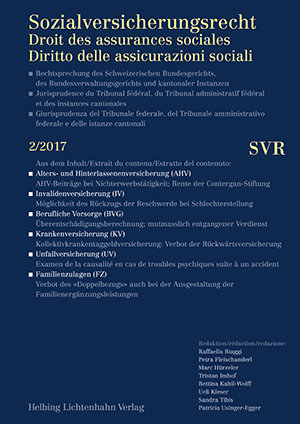 Sozialversicherungsrecht - Rechtsprechung 2/2017