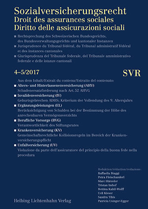 Sozialversicherungsrecht - Rechtsprechung 4-5/2017