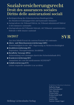 Sozialversicherungsrecht - Rechtsprechung 10/2017