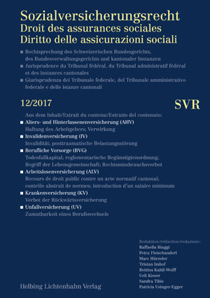 Sozialversicherungsrecht - Rechtsprechung 12/2017