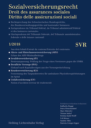 Sozialversicherungsrecht - Rechtsprechung 1/2018