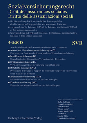 Sozialversicherungsrecht - Rechtsprechung 4-5/2018