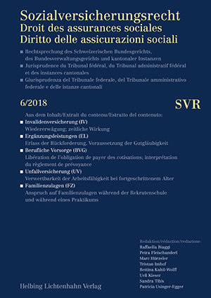 Sozialversicherungsrecht - Rechtsprechung 6/2018