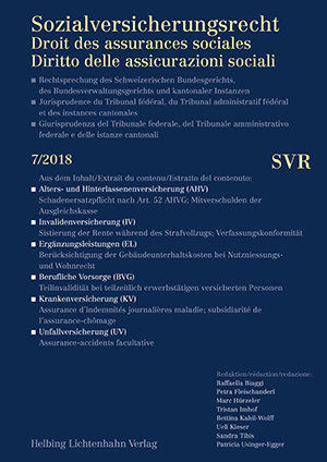 Sozialversicherungsrecht - Rechtsprechung 7/2018