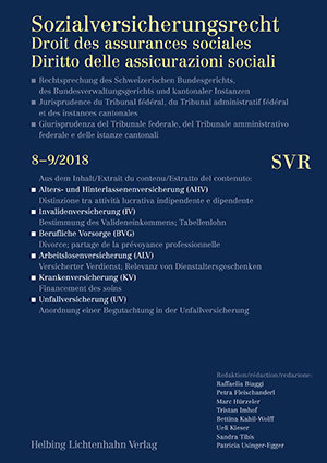 Sozialversicherungsrecht - Rechtsprechung 8-9/2018