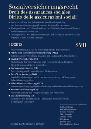 Sozialversicherungsrecht - Rechtsprechung 12/2018