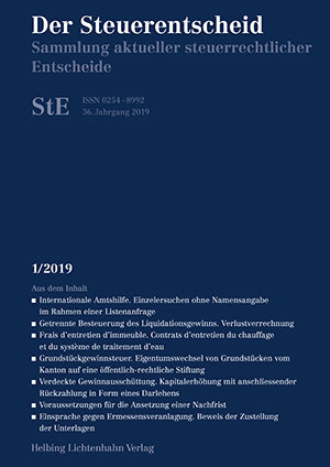 Der Steuerentscheid 1/2019