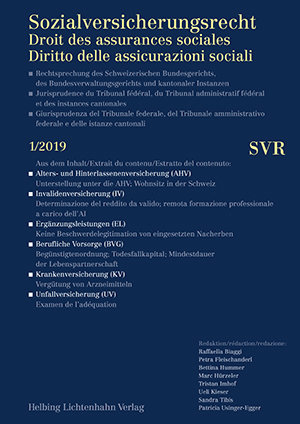 Sozialversicherungsrecht - Rechtsprechung 1/2019