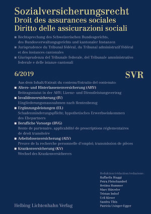 Sozialversicherungsrecht - Rechtsprechung 6/2019