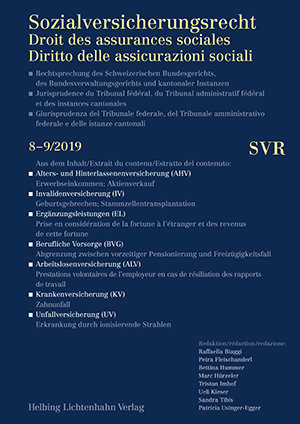 Sozialversicherungsrecht - Rechtsprechung 8-9/2019