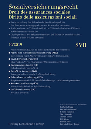 Sozialversicherungsrecht - Rechtsprechung 10/2019