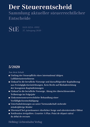 Der Steuerentscheid 5/2020