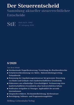 Der Steuerentscheid 8/2020