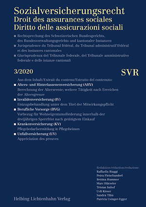 Sozialversicherungsrecht - Rechtsprechung 3/2020