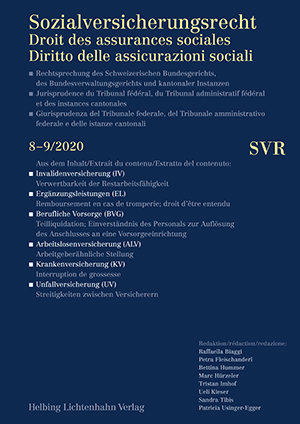 Sozialversicherungsrecht - Rechtsprechung 8-9/2020