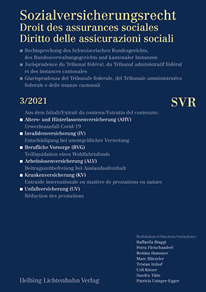 Sozialversicherungsrecht - Rechtsprechung 3/2021