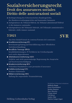 Sozialversicherungsrecht - Rechtsprechung 7/2021