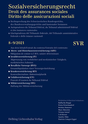 Sozialversicherungsrecht - Rechtsprechung 8-9/2021