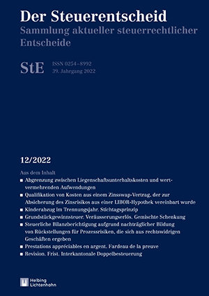 Der Steuerentscheid 12/2022