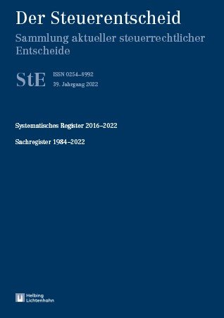 Der Steuerentscheid Systematisches Register 2016 - 2022, Sachregister 1984 - 2022