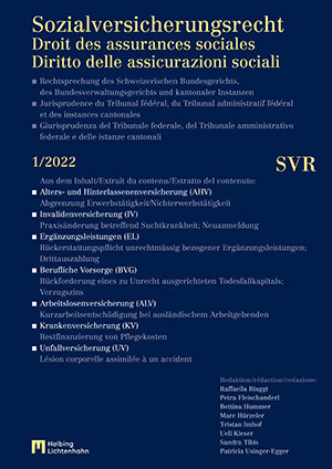 Sozialversicherungsrecht - Rechtsprechung 1/2022