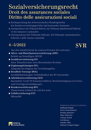 Sozialversicherungsrecht - Rechtsprechung 4-5/2022