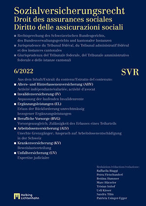 Sozialversicherungsrecht - Rechtsprechung 6/2022