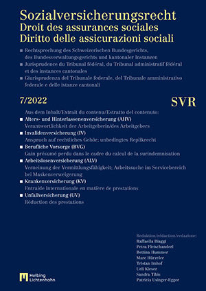 Sozialversicherungsrecht - Rechtsprechung 7/2022