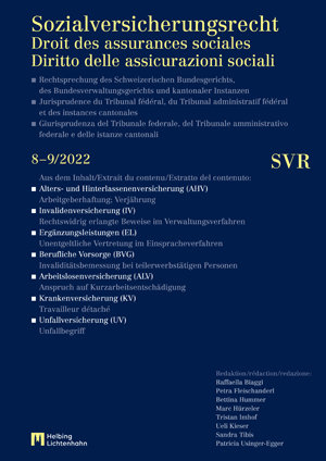 Sozialversicherungsrecht - Rechtsprechung 8-9/2022