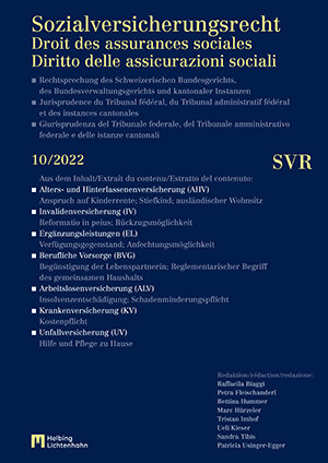 Sozialversicherungsrecht - Rechtsprechung 10/2022