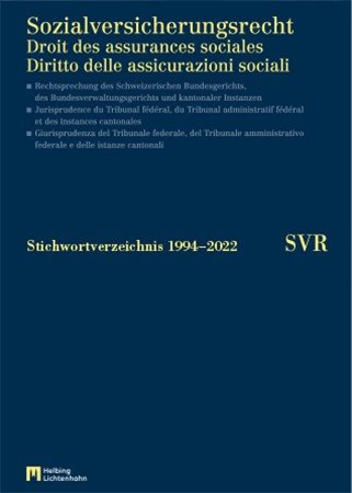 Sozialversicherungsrecht - Rechtsprechung 1994 - 2022 Stichwortregister