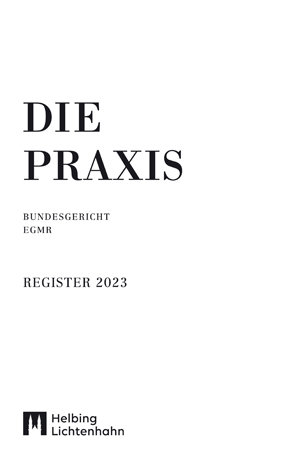 Die Praxis Register 2023