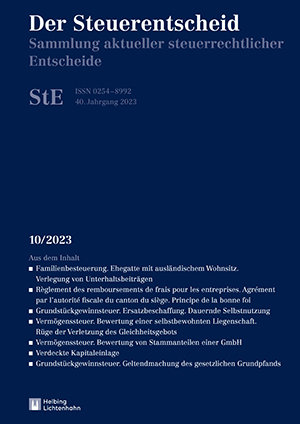 Der Steuerentscheid 10/2023