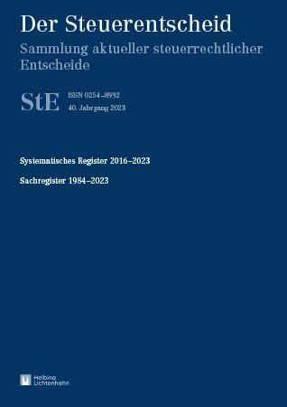 Der Steuerentscheid Systematisches Register 2016 - 2023, Sachregister 1984 - 2023