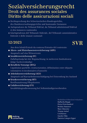 Sozialversicherungsrecht - Rechtsprechung 12/2023