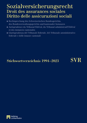 Sozialversicherungsrecht - Rechtsprechung 1994 - 2023 Stichwortregister