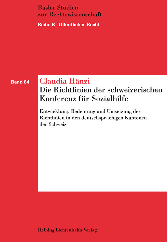 Die Richtlinien der schweizerischen Konferenz für Sozialhilfe