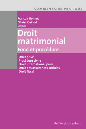 Commentaire pratique Droit matrimonial