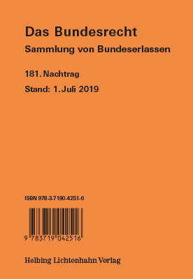 Das Bundesrecht, N 181 Stand 1. Juli 2019