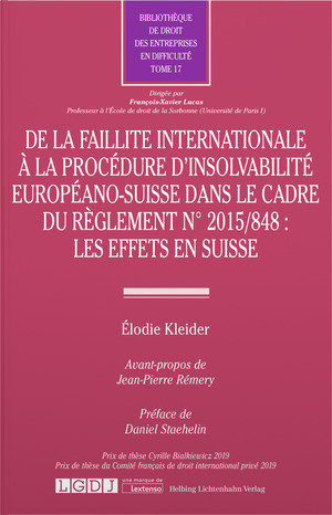 De la faillite internationale à la procédure d'insolvabilité européano-suisse dans le cadre du règlement n°2015/848