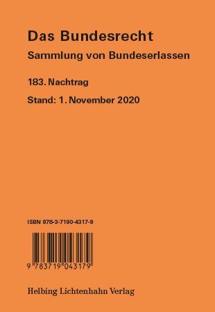 Das Bundesrecht, N 183, Stand: 1. November 2020