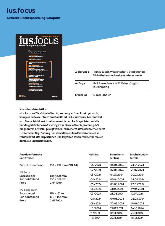 Mediadaten ius.focus 2024